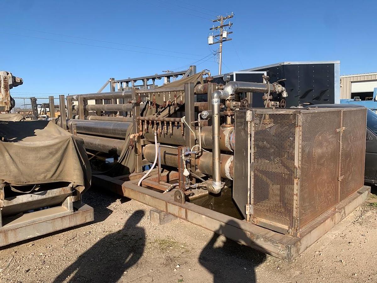 Used Heat Exchanger, Scraped Surface, 4-Barrel, Stainless Steel, Skid Mounted, #