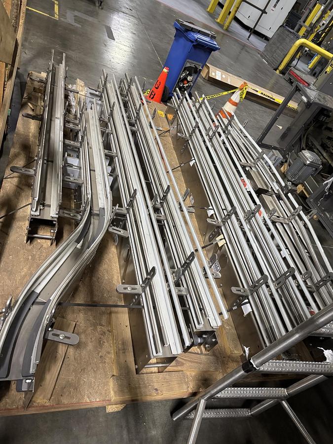 Unused Conveyor, Belt, Bottle Track, Stainless Steel, Alliance, 90’ Long, #5991711