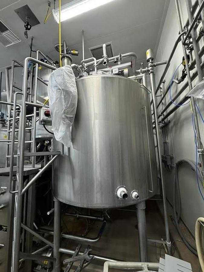 Used Tank, 1,000 Gallon, Stainless Steel, Jacketed, Agitated, Process Tank, Qualtech, #5991884