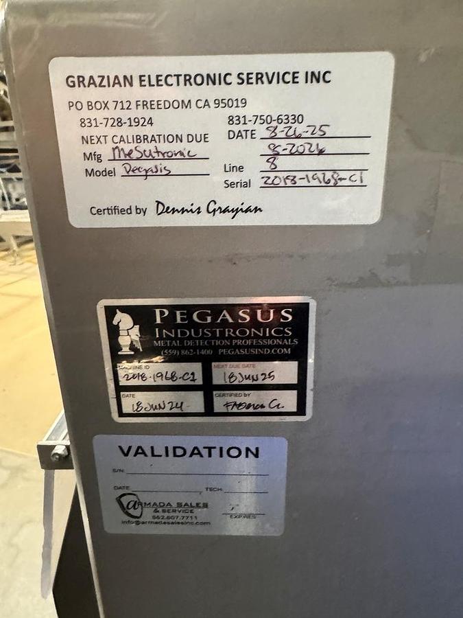Used Detector, Metal,19" x 15", CEIA, Mesutronic Pegasus, Stainless Steel, #5991847