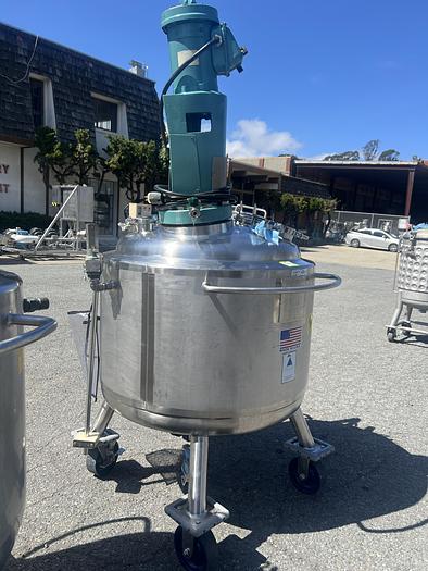 Used Reactor, 50 Gallon (200 Liters), 316L Stainless Steel, Jacketed, 45 PSI Internal, Agitated #S745438