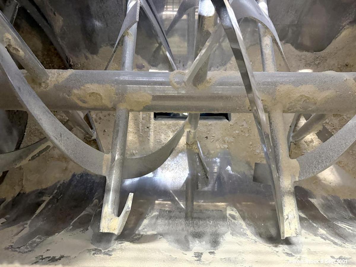 Used Mixer, Ribbon, 35 CF, Stainless Steel, Paul O. Abbe, Model RB-35, 20 HP, Double Spiral, #5992010