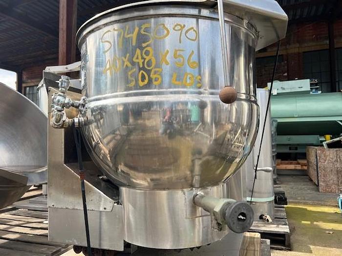 Used Kettle, 40 Gallon, Groen, Mdl DHT-40, Tilt, Gas-Fired, Self Contained #S745090