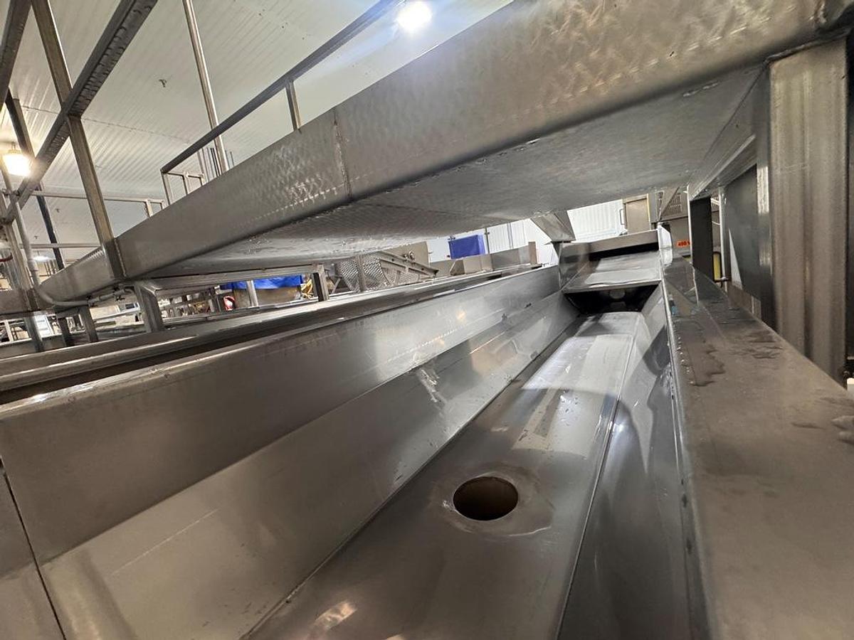 Used Washer, Flume, 20" x 100 linear feet, Stainless Steel, Dunk Reels, Pumps, #5991862