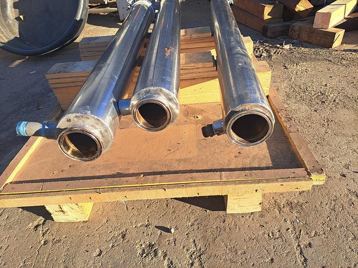 Used (3) shell and tube 304 S/st heat exchanger, single pass unit. #S745398