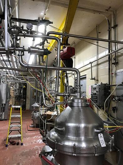 Used Separator, Hot milk, Alfa Laval Model MRPX-214-74T.