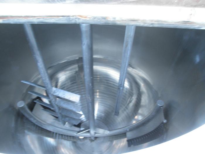 Used Kettle, 750 Gallon, S/St, Jkt, Dbl Agit, Groen, Scraper