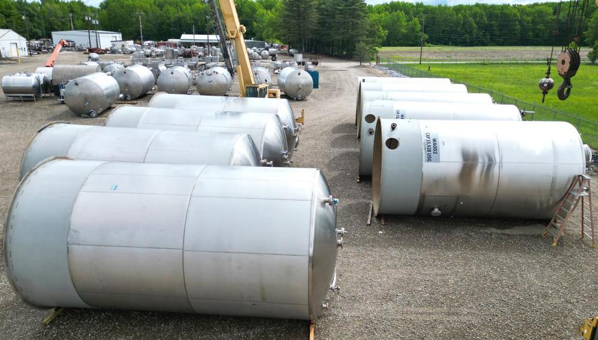 Used Tank, 15,000 Gallon, Vertical, 304L Stainless Steel, ASME, Unused, #5991729