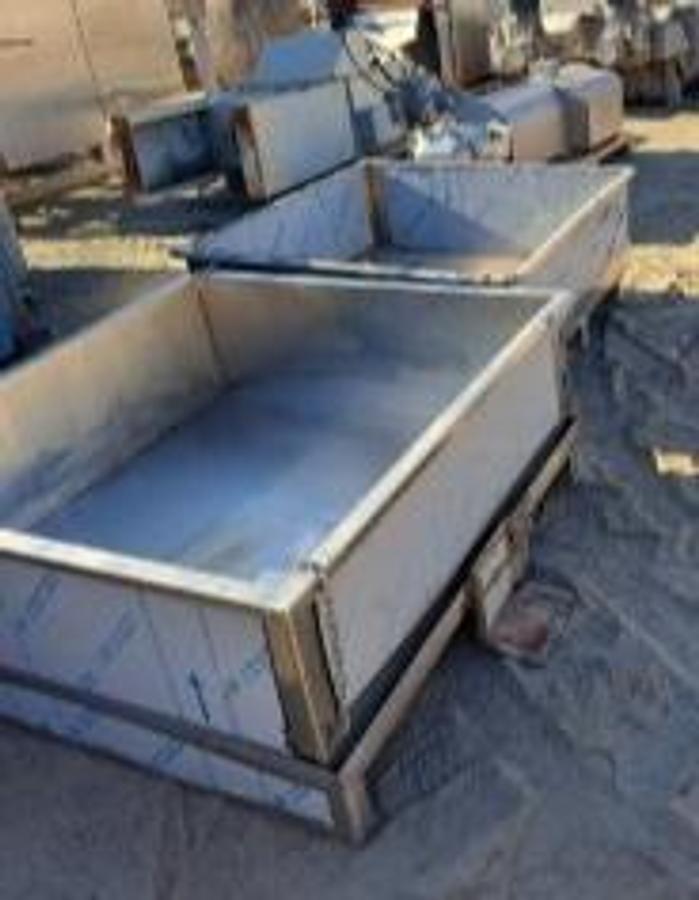 Used Bin, Stainless Steel, 20 CF, Square, Hinged Side Discharge, (2), #5991969
