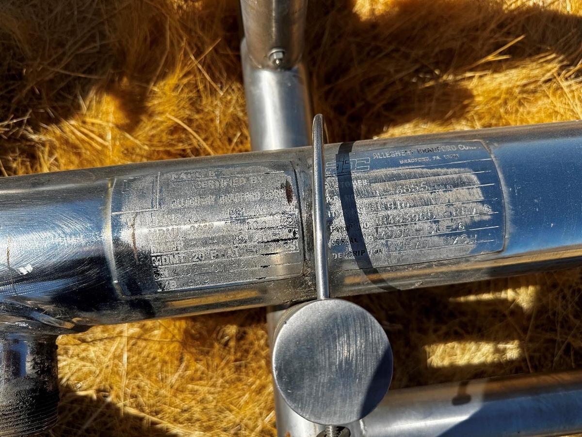 Used Heat Exchanger, Tube-in-Tube, 30 SF, 6-Pass, Allegheny Bradford, 4"/2", 100 PSI, #5991499