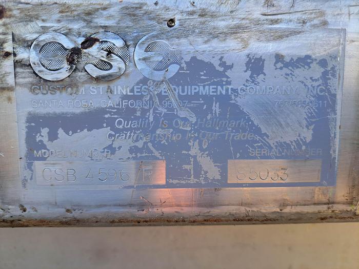 Used Mixer, Ribbon, 100 CF, Stainless Steel, Gearhead Drive #S745338