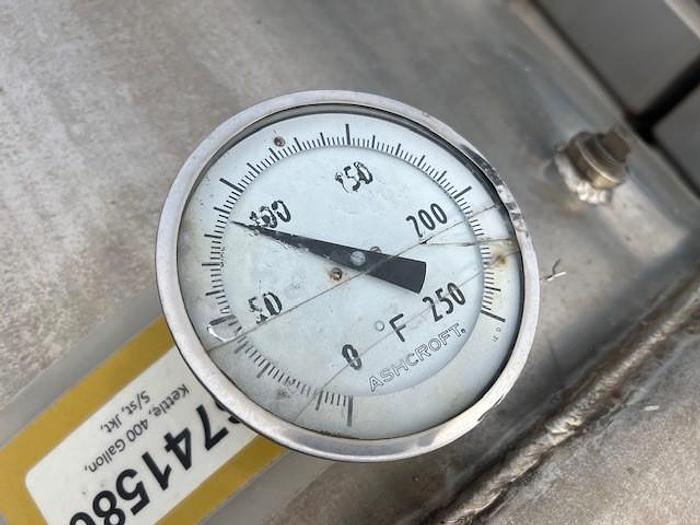 Used Kettle, 400 Gallon, 316 S/st, Jkt, Coils, #S741586