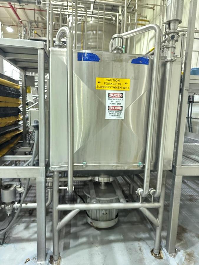 Used Liquifier Tank, 400 Gallon, Breddo, Likwifier, Stainless Steel, 40 HP, #5991616