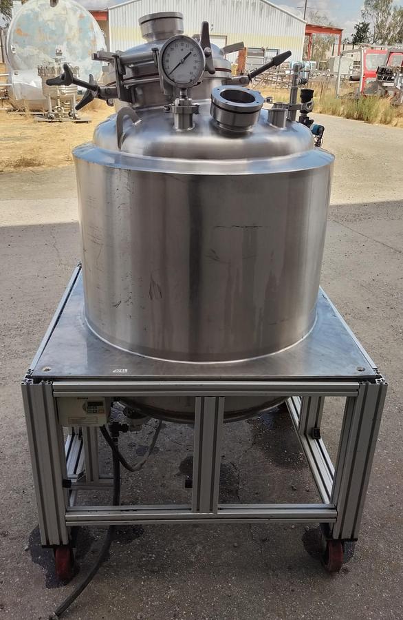 Used Tank, 100 Gallon, Precision Stainless, Jacketed, Agitated, Stainless Steel, #5991465