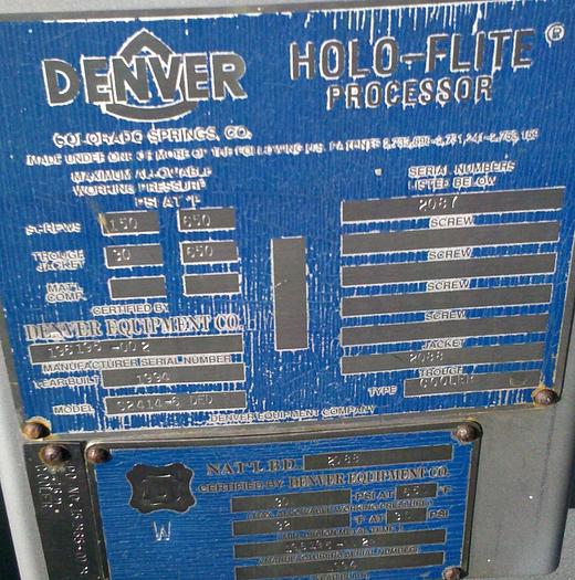 Used Holoflite, 24" X 14', C/st, 150/30 PSI, Denver, Single Screw #S736450