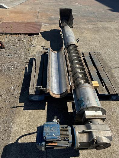 Used Conveyor, Screw, 6" x 9', Stainless Steel, 1 HP, Incline - #5991118