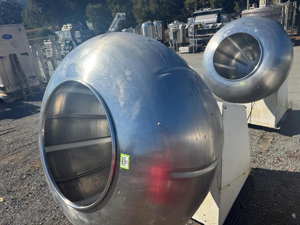 Used Coating Pan, 48" Diameter, Stainless Steel,  Baffles, (4) Available, #5991573