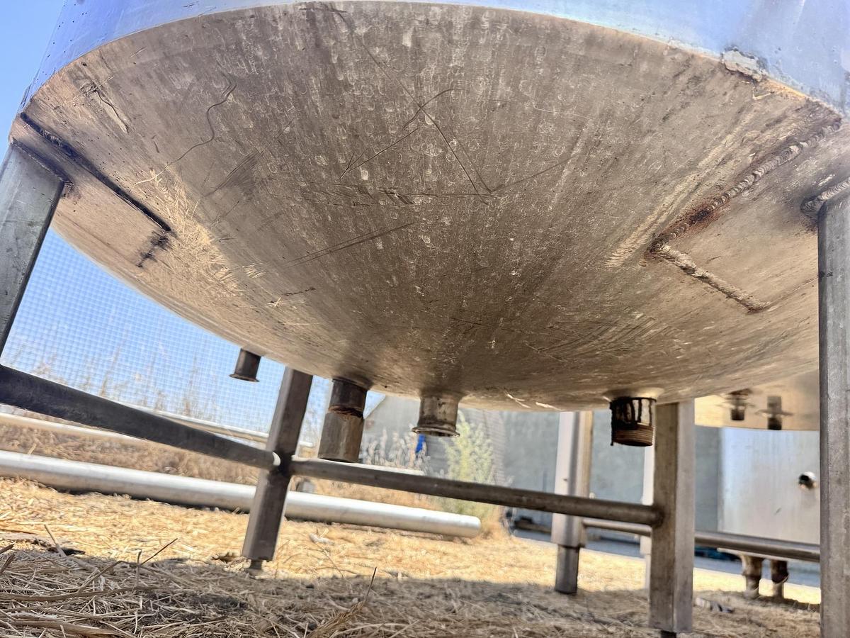 Used Tank, 200 Gallon, Stainless Steel, Half-Pipe Jacket, Agitator Mount, Cherry-Burrell, #5991981