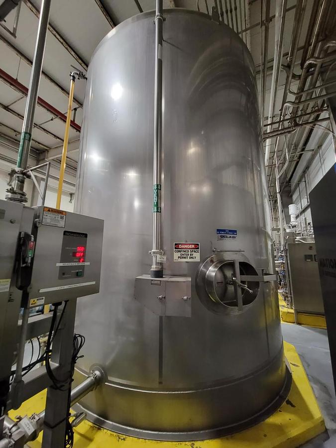 Used Tank, 10,000 Gallon, Stainless Steel, RO Permeate Storage Tank, Mueller, 11' Diameter x 15' Straight Side, #5991776