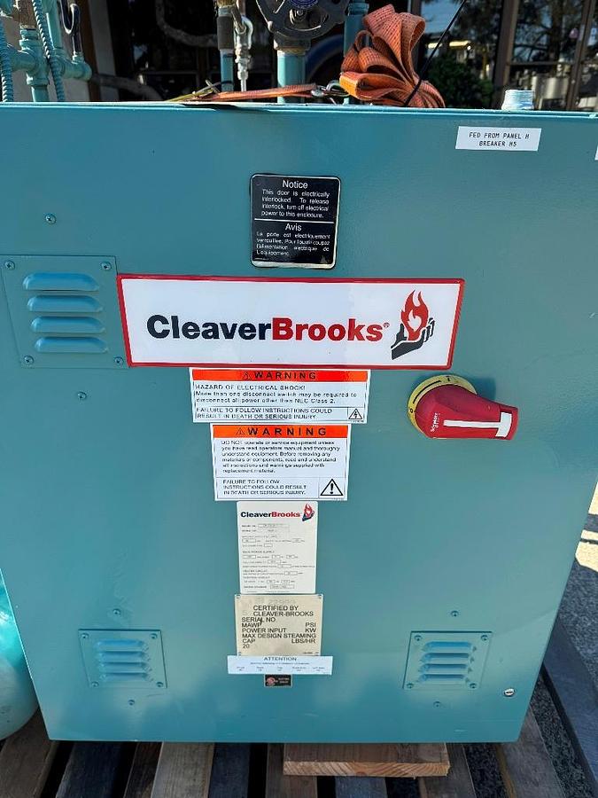 Used Boiler, Electric, 36 kW, 126 Lb/Hr, Cleaver-Brooks, 150 PSI, 2023, #