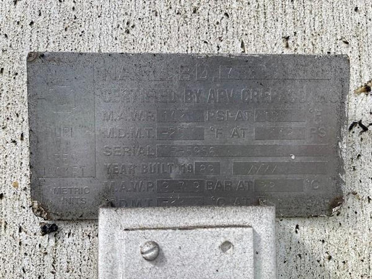 Used Tank, 3,000 Gallon, APV Crepaco, Dairy Silo, Jacketed, Agitated, Stainless Steel, #5991449