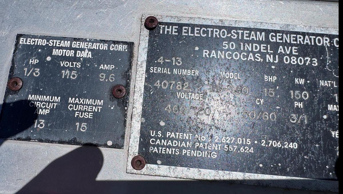 Used Boiler, 15 BHP, Steam Generator, Electro Steam, #5991811