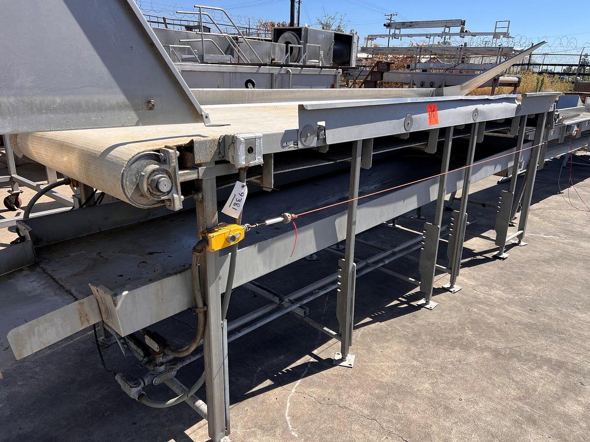 Used Conveyor, 36”W x 12’L, Inspection, Stainless Steel, Sound Ocean Metal Fabricators, #5991525