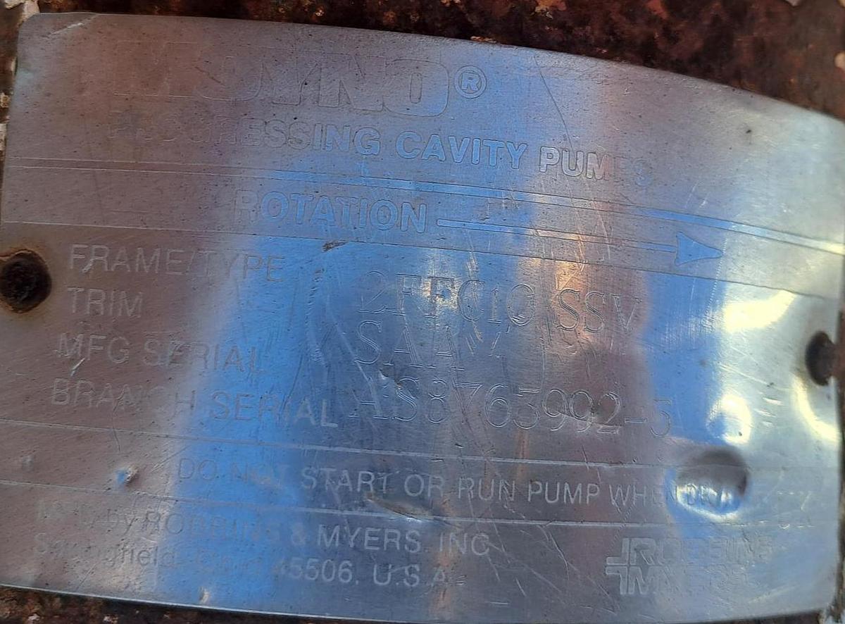 Used Pump, Moyno, 5 HP, 4" Inlet, 3" Outlet, S/st #S744768