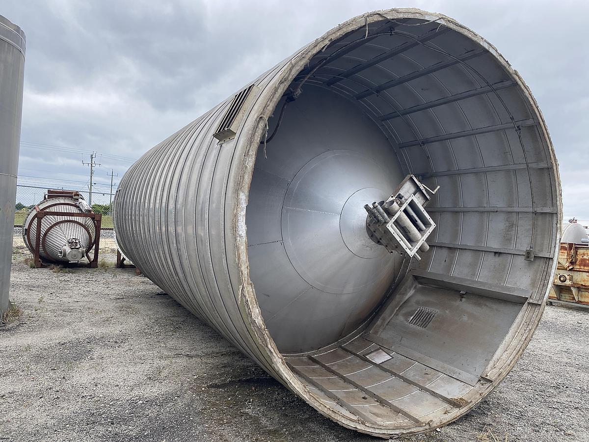 Used Tank, 11,000 Gallon, 12' Diameter x 24' High, Spiral Aluminum, Vertical Cone Bottom, Conair, Silo, #5991771