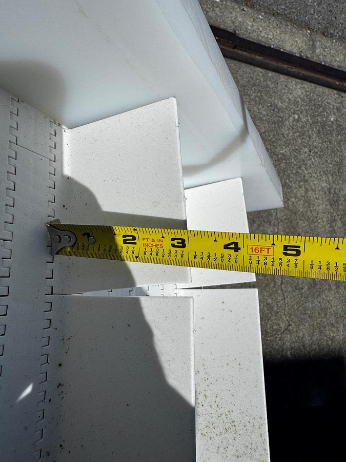 Used Conveyor, Belt, 16-1/2"W x 15'L, Incline, Cleated, Stainless Steel, #