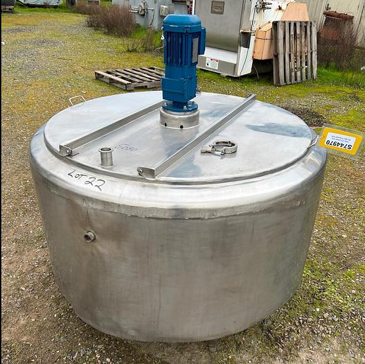 Used Tank, 175 Gallon, Stainless Steel, Jacketed, Agitated, Processor Tank #S744970