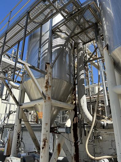 Used Tank, 2,500 Gallon, Stainless Steel, 6'x15', Cone #S745048