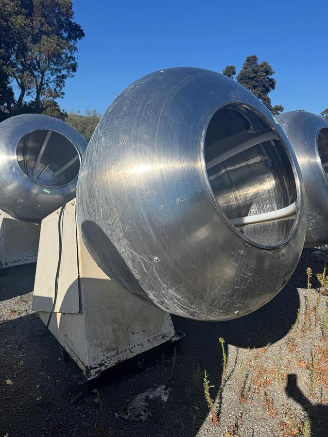 Used Coating Pan, 48" Diameter, Stainless Steel, Teflon Baffles, (2) Available, #5991574