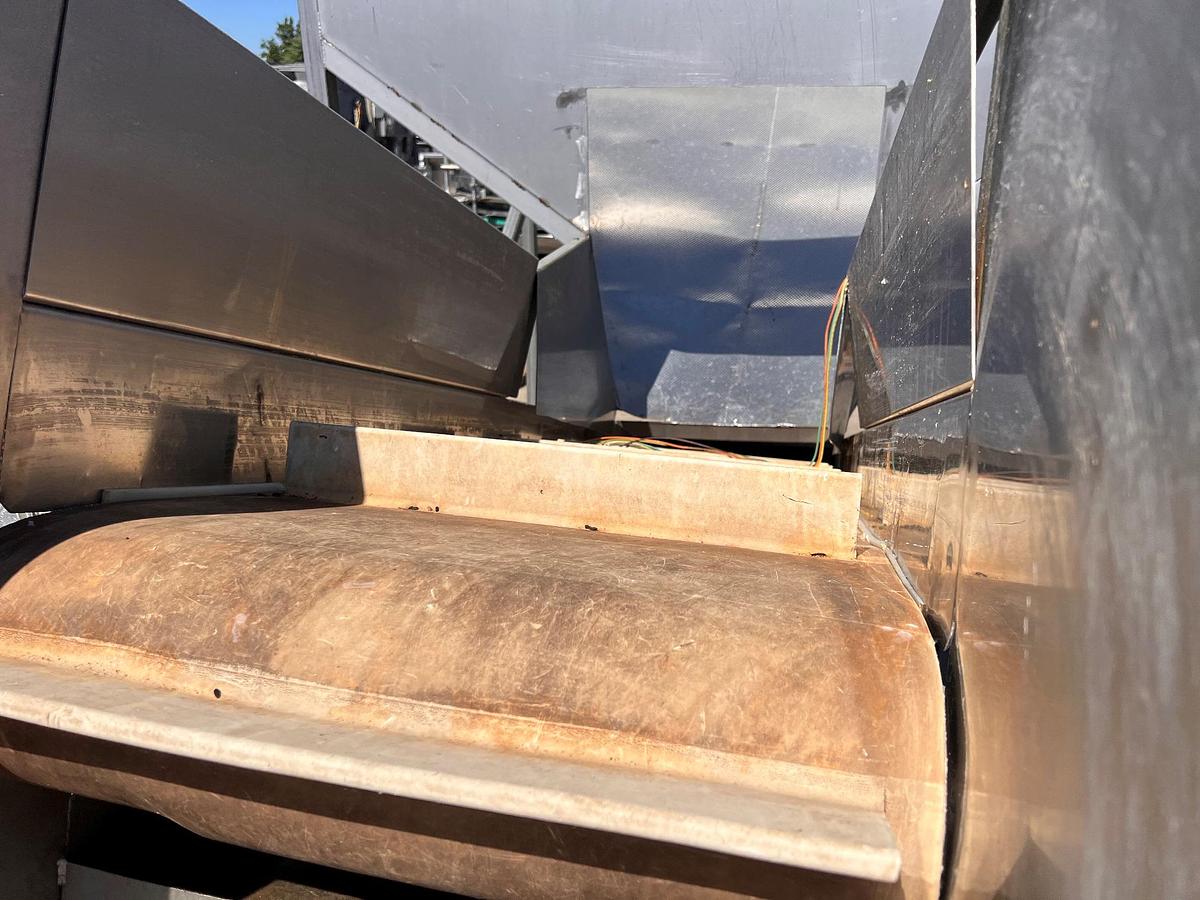 Used Hopper, Stainless Steel, Incline Metering Belt, 56”W x 72”L x 80”H, Sound Ocean Metal Fabricators, #5991524