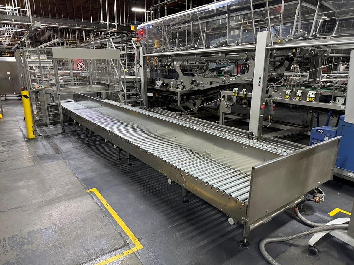 Used Bottling Line, 400 BPM, US Bottlers Filler, Krones Labelers, Fuji Intersleeve, Kisters Packer, #5991610
