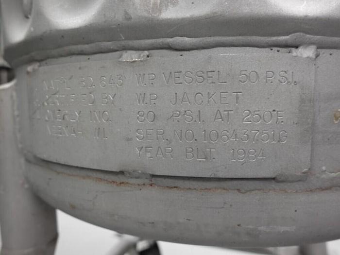 Used Tank, 25 Gallon (100 Liters), S/St, Jacketed, 50 PSI Internal #S745433