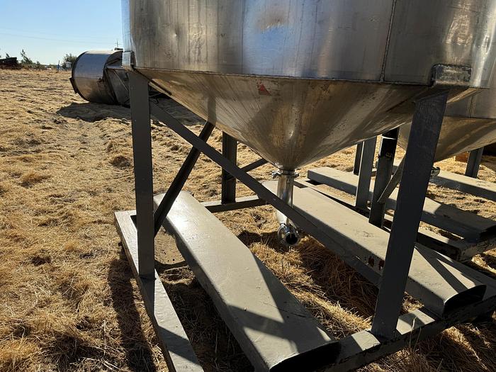 Used Tank, 750 Gallon, 316 Stainless Steel, Cone Bottom, #5991024