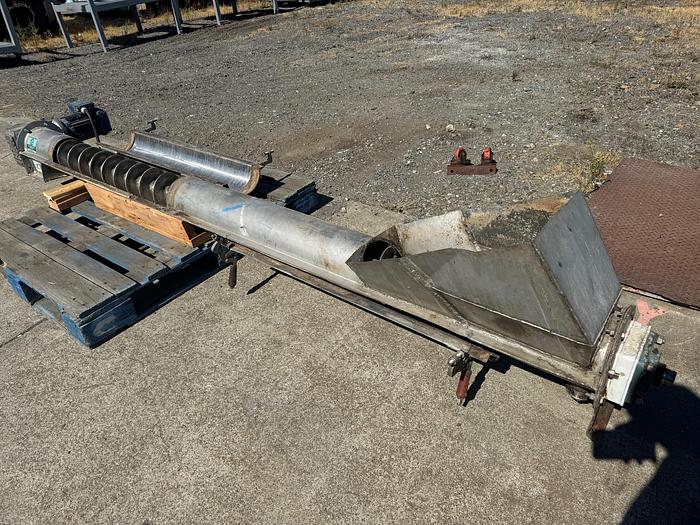 Used Conveyor, Screw, 6" x 9', Stainless Steel, 1 HP, Incline - #5991118