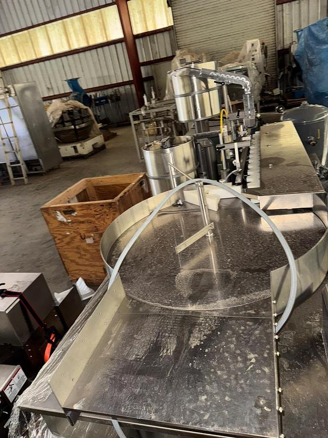 Used Filler, Piston, Monoblock, M&O Perry with (3) Filamatic Piston Fillers, Crimper, Stainless Steel, #5991418