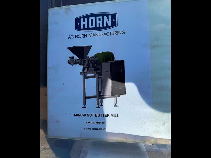 Used Mill, Nut Butter Mill, AC Horn, Model 148-C-8-SS, Stainless Steel, 30 HP #S745470