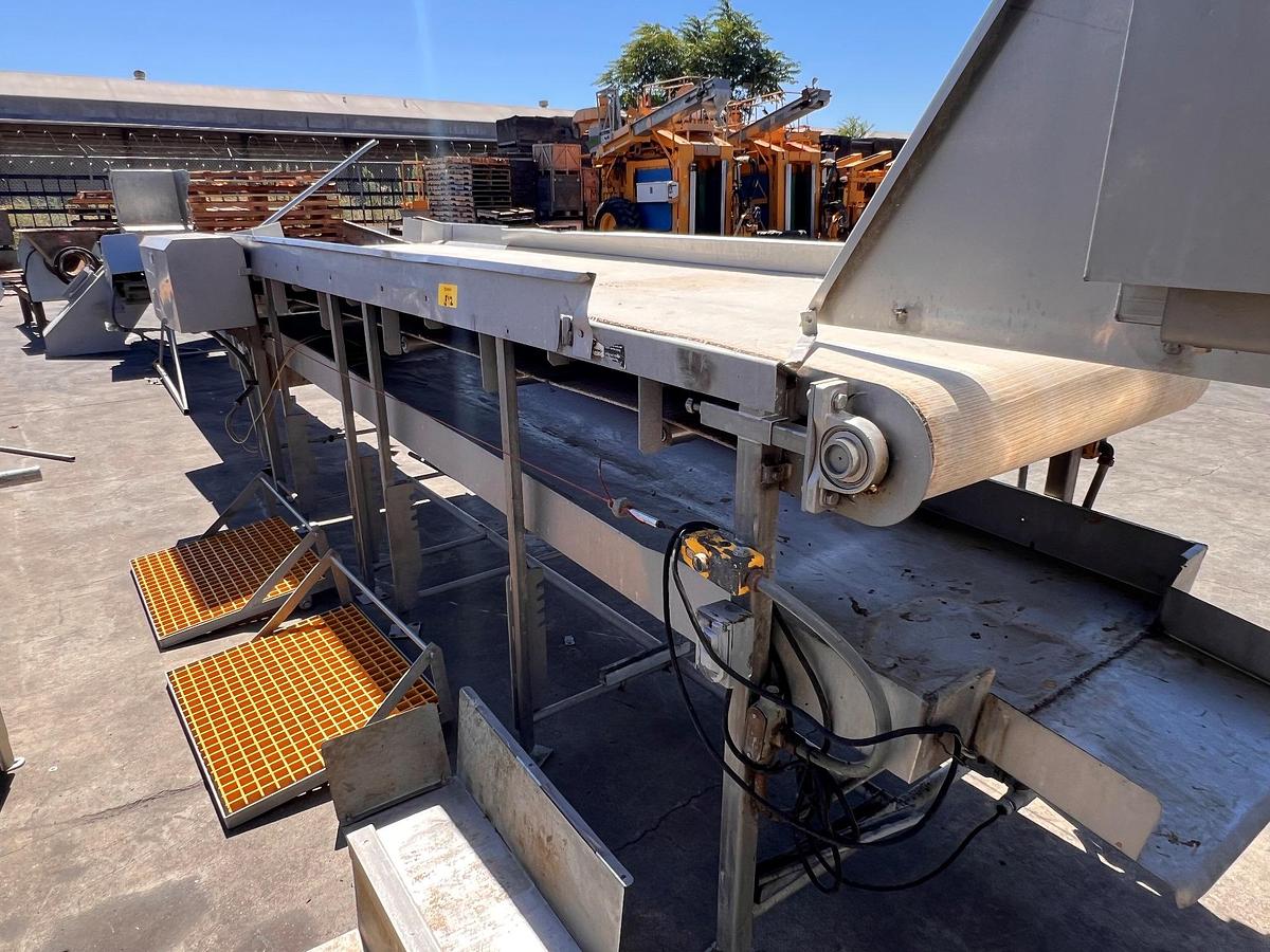 Used Conveyor, 36”W x 12’L, Inspection, Stainless Steel, Sound Ocean Metal Fabricators, #5991525