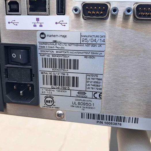Used Printer, Thermal Transfer Printers, Markem-Imaje SmartDate X40 #4494410