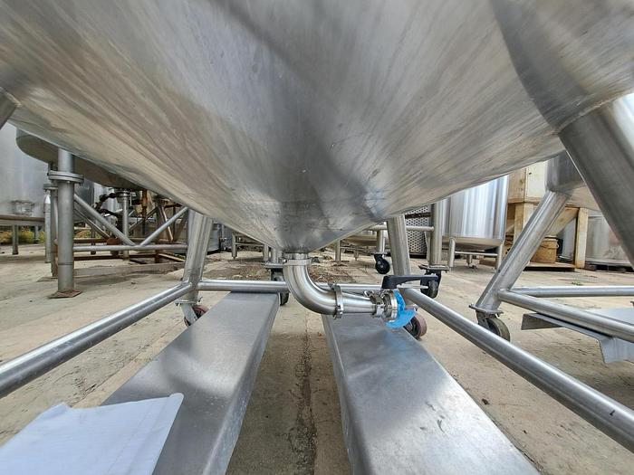 Used Tank, 450 Gallon, 316 Stainless Steel, Dome Top, Cone Bottom, Portable, #5991302