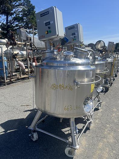 Used Reactor, 65 Gallon (250 Liters), 316L Stainless Steel, Jacketed, Agitated #S745443