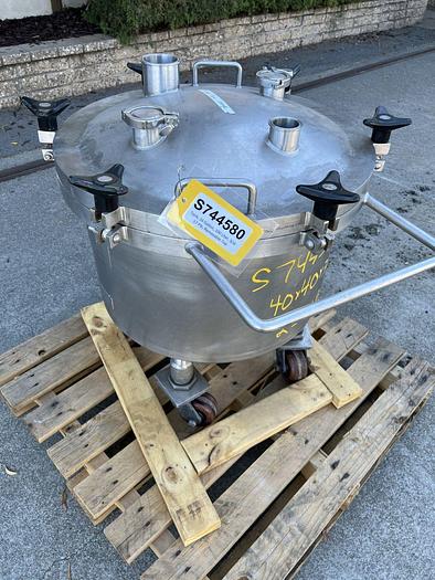 Used Tank, 26 Gallon, 100 Liter, 316 Stainless Steel, 17 PSI, Removable Top #S744580