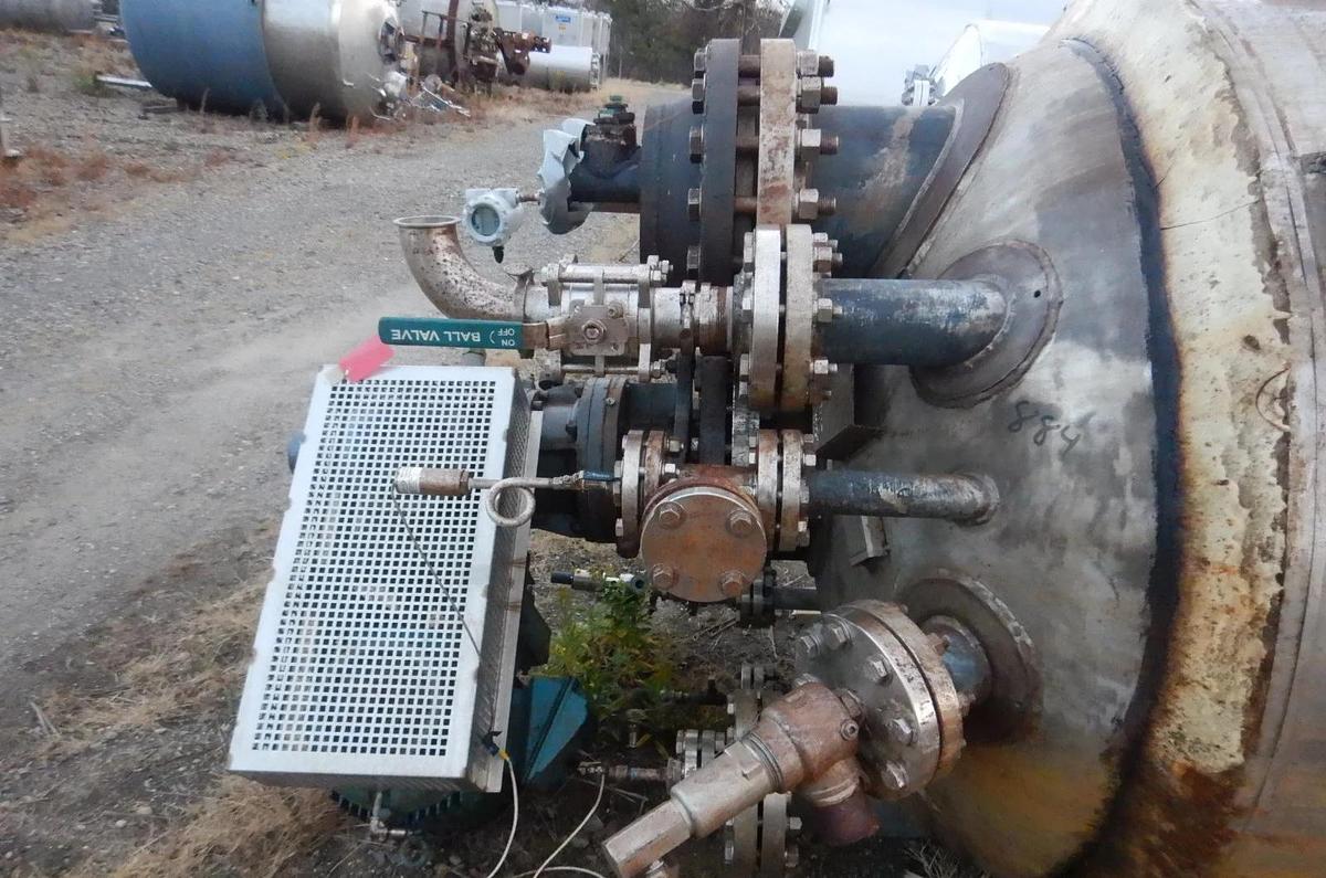 Used Reactor, 1,000 Gallon, 316L Stainless Steel, Brighton, Pfaudler Agitator, #5991814