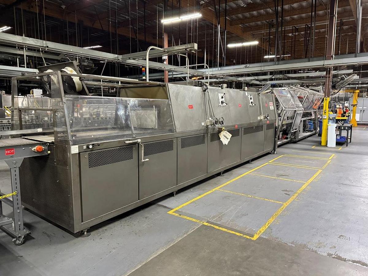 Used Bottling Line, 600–800 BPM, PET, US Bottlers Filler, Sidel Labeler, Kisters Shrink Wrapper, #5991608