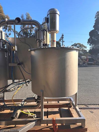 Used Tank, 250 Gallon Total, Dual Tank, High Shear Mixing Skid, #5991228