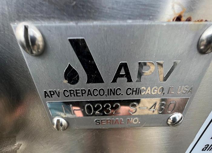 Used Feeder, Screw, 4" x 20", S/st, APV Crepaco, Model S430, Fruit Feeder #S744990