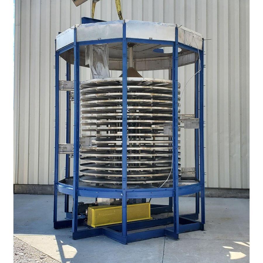 Used Dryer, Turbo, Wyssmont Turbo Tray Dryer Model N-16/22, 16 Trays, Stainless Steel Cladded, 9’-9” Base, 11’-7” Height, #5991639